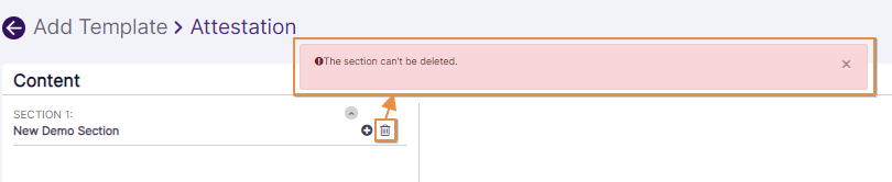 Cannot delete prompt when only one section is present