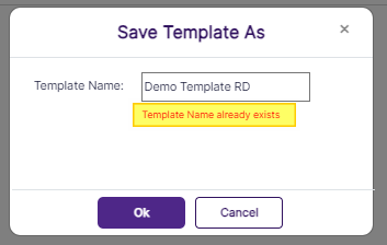 Validation on the Template Name