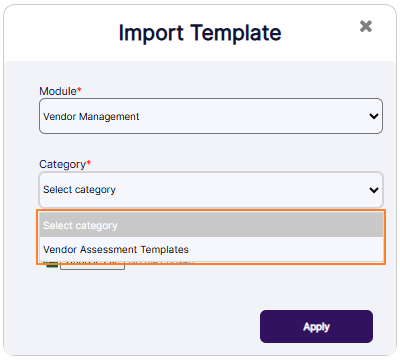 Loaded category when Vendor Management module is selected