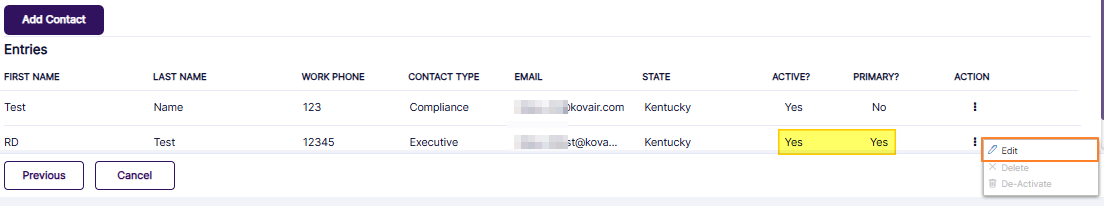 Only Edit option enabled