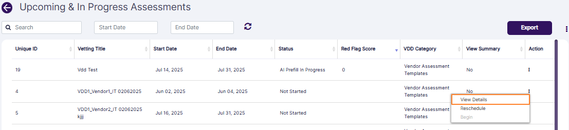 View Details menu option
