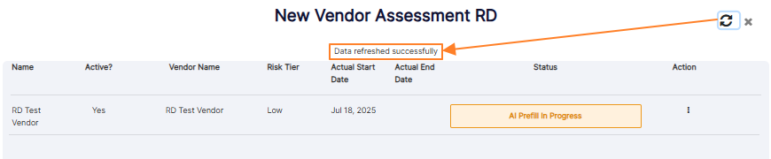 Refreshing the data of the modal window when the AI prefill is going on
