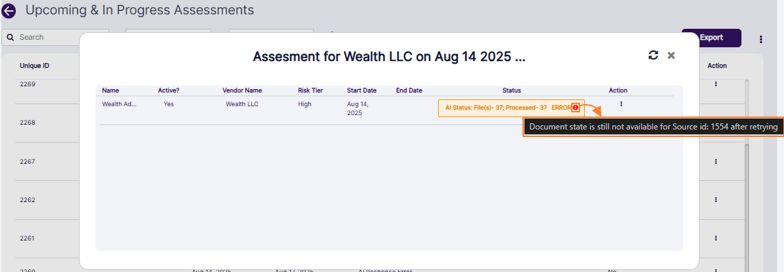 ERROR info icon tooltip on mouse hover