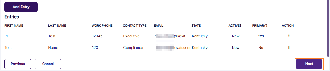 Next button to proceed